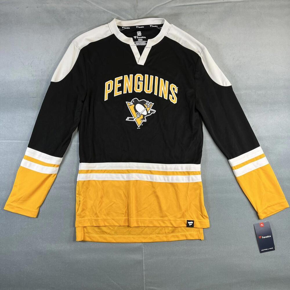 Fanatics Pittsburgh Penguins Jersey Shirt Mens Small Black Slapshot NHL Hockey